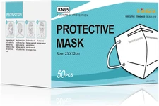 Kingfa KN95 White Face Mask 50 Pcs Disposable Respirator 5-Ply Layer GB2626-2019