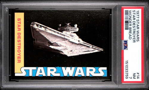 1977 Wonder Bread Star Wars #14 Star Destroyer — PSA 7