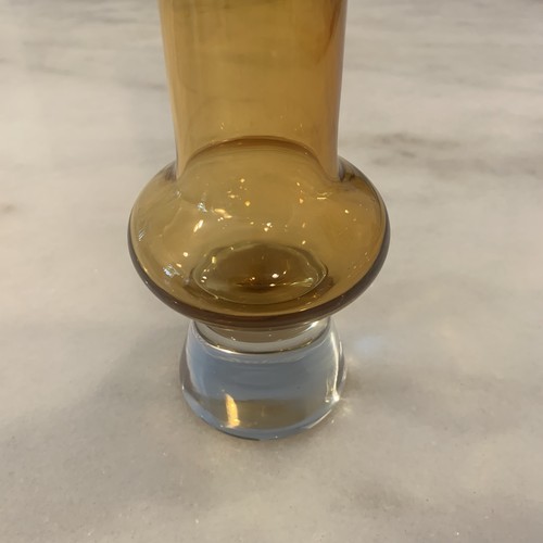 Marquis Waterford Crystal Tube Samba Bud Vase 12'' Amber Gold Glass - Picture 8 of 9