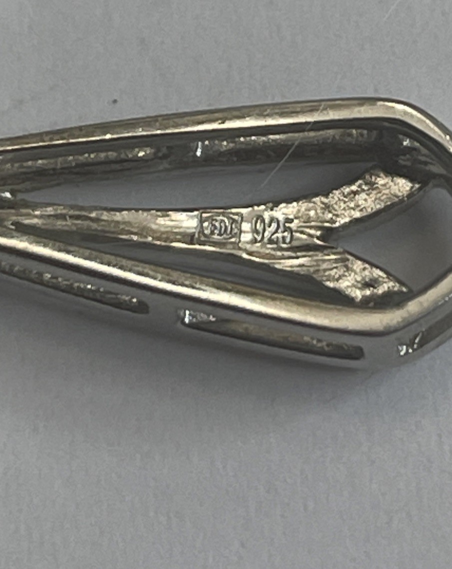 Solid Sterling Natural Diamond Accented Cross Pen… - image 4