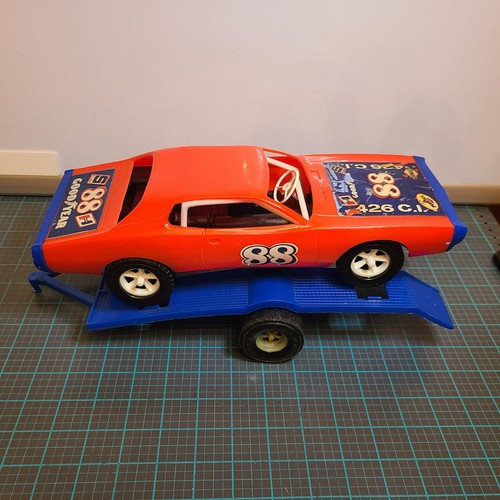 Vintage Gay Toys Plastic Dodge Challenge Nascar 88 426 Good YEAR 12.5” & TRAILER - Picture 13 of 24