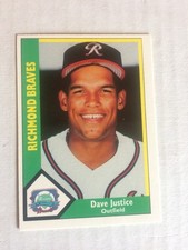 CMC Dave Justice Richmond Braves International League PRE ROOKIE Card 1990. rookie card picture