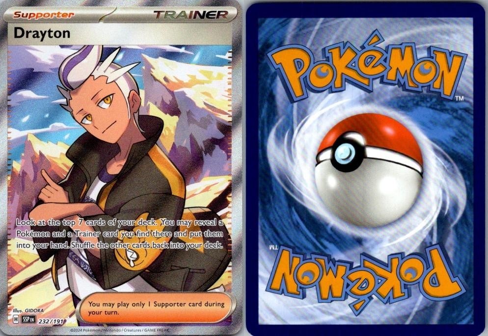 Drayton 232/191 Ultra Rare Surging Sparks Pokemon Near Mint