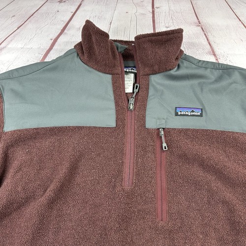 Pullover Patagonia Para Hombres Finmark 1/4 Cremallera Polartec Lana Granate Talla Grande - Imagen 2 de 9