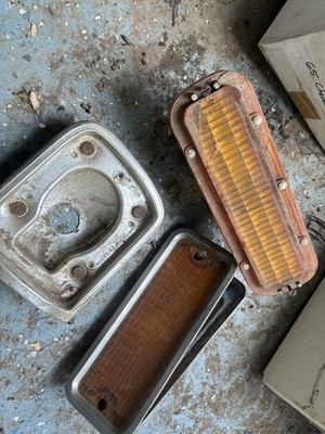 1966 Chevelle Malibu Amber Parking Light Lamp Lens Assembly Pair GM OEM
