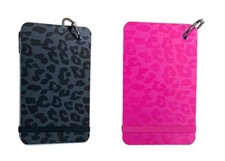 Carolina Pad Cheetah Index Cards with Ring and Elastic Closure Black and Pink