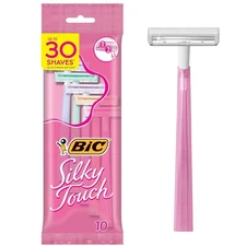 BIC Silky Touch: 2-blade razor, pastel handle, slim head—smooth & easy shave