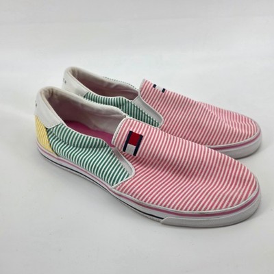 Tommy Hilfiger Women's Slip On Sneakers Multicolor Stripe Canvas Size 10M