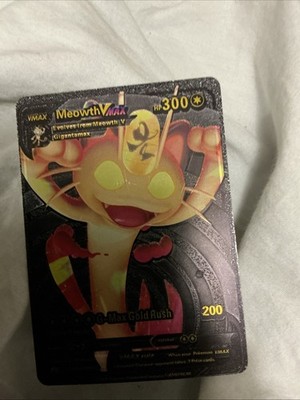 Pokemon Card G-Max Gold Rush Meowth VMAX HP300 Black Foil SWSH005 NM TCG CCG