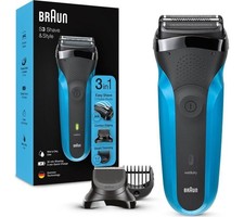 Image of BRAUN Series 3 310BT Wet & Dry Shaver - Blue & Black