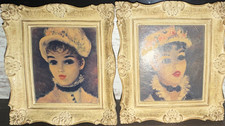 Set of 2 Framed Portrait Art Prints, Ornate Gold-Tone Decorative Frames