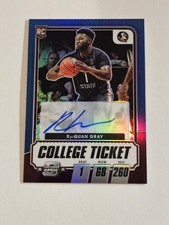 2021-22 Chronicles Draft Raiquan Gray Contenders Optic Blue Prizm Auto /49 RC