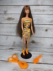 Vintage Mattel 1997 Bead Blast Barbie Auburn Hair Multicolored Dress