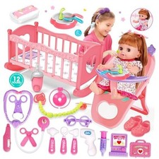 Baby Doll Toys Set, 14" Doll Toys, 25Pcs Dolls Care Toy E Doll Set:25PCS
