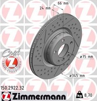2X Zimmermann Bremsscheibe Formula F 150.2922.32 FüR F32 F22 F30 Bmw F21 F80 F31