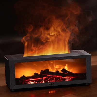 Upgrade Fireplace Flame Aroma Oil Diffuser Air Humidifier 150ml  Control