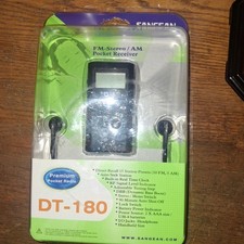 Sangean DT-180 AM/FM Pocket Radio Receiver New in package w ear buds