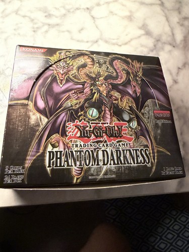 Yugioh Empty Booster Box 1st Edition Phantom Darkness Printed In Belgium.