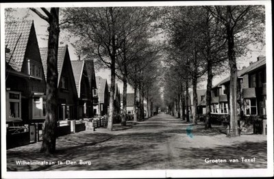Postcard Den Burg Texel North Holland Netherlands, Wilhelminalaan - 3195653