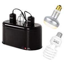 Reptile Heat Lamp Combo Pack with Dual Reptile Light Fixture, 100W DRL01ST4