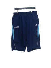 Vintage 90s Adidas Tracksuit Bottoms 3/4 Length - Medium Blue Retro