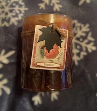 Essential Homes Pumpkin Spice Pillar Candle. BRAND NEW, NEVER BURNED!!