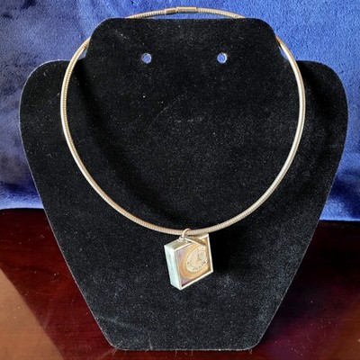 Jewelr Kade Fluer De Lis Eiffel Tower Pendant Choker Necklace