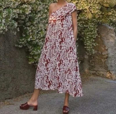NWOT Stine Goya Tini Red Daffodil One Shoulder Dress size XS