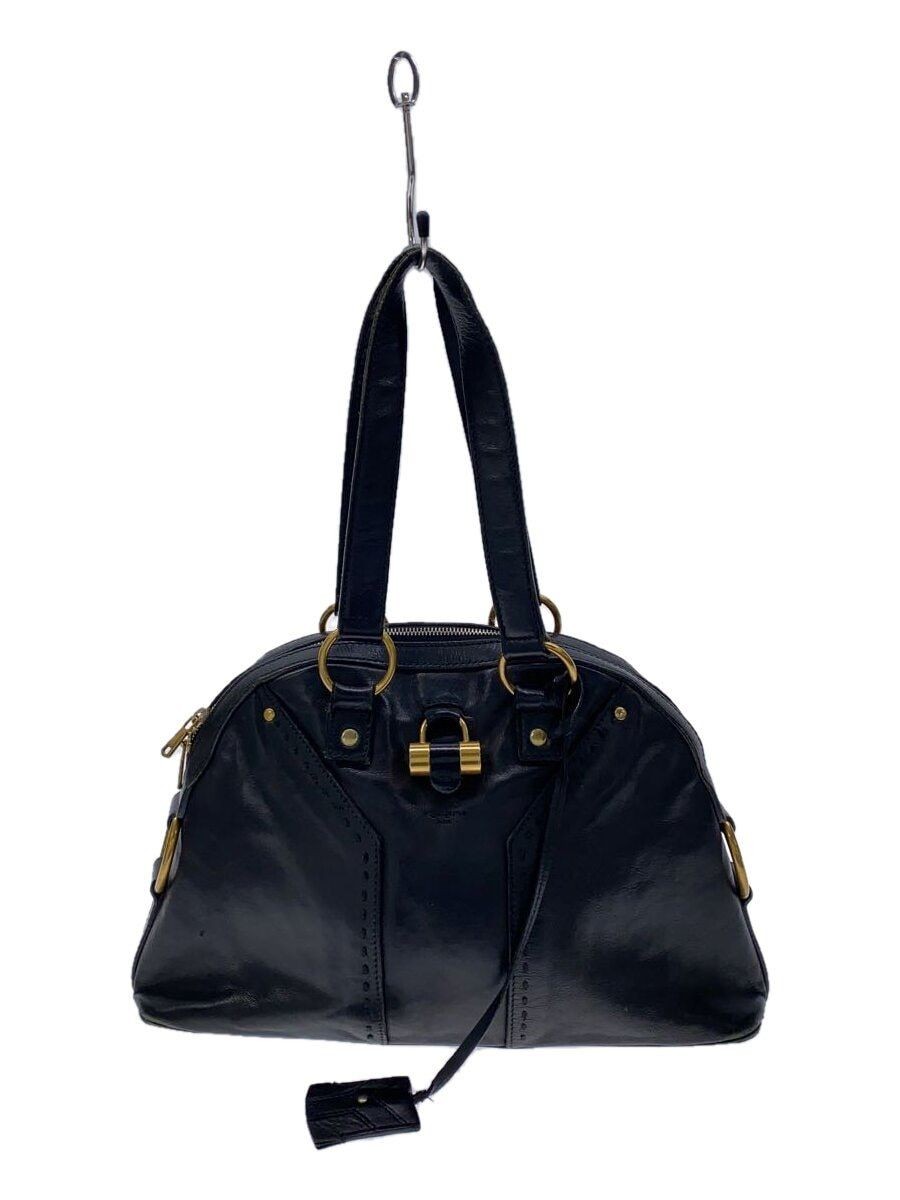 Borsa tote YVES SAINT LAURENT pelle nera tinta unita usata