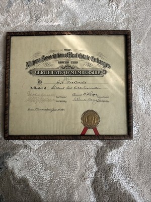 Antique Certificate of Membership 1911,Historical, Document, Framed,Collectible,