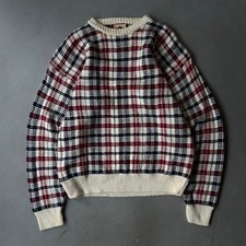 Vintage American Edition 90s Chunky Knit Grandpa Sweater Mens XL Plaid USA Made