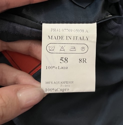 Isaia Napoli blau kariert 100 % Wolle Basis Gregory Herren 2-teilig Anzug Größe 58 Drop 8R - Bild 7 von 12