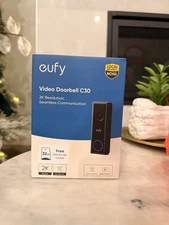 eufy - Smart Wi-Fi C30 2K Wireless Video Doorbell with 32GB MicroSD Card - Black