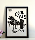 Framed New York Jazz Club Print Cool Cats Retro Music Bar Illustration Wall Art