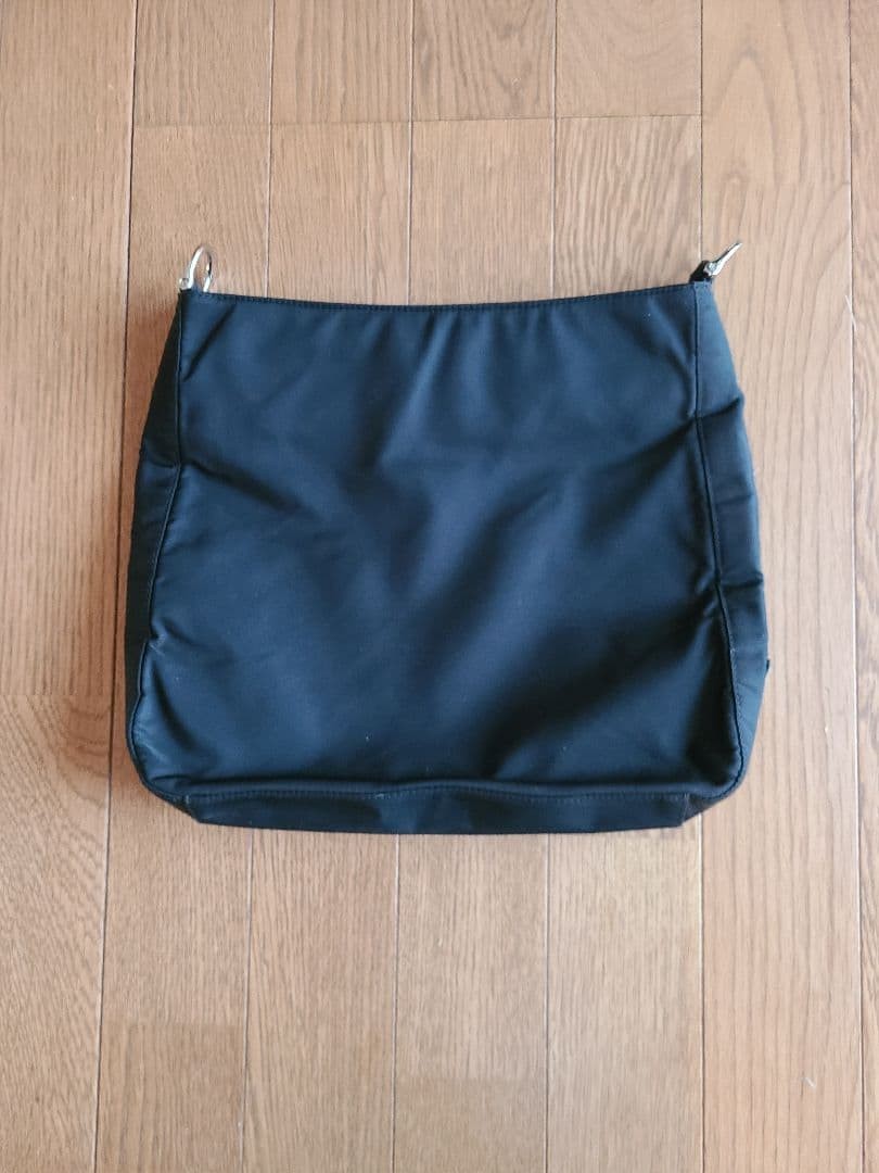 PRADA Black Nylon Shoulder Bag Triangle Logo Plate Black 10.2 x 9.6 x 2.8" Custo thumbnail 3