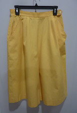 Vintage Koret Womens Wide-Leg YELLOW Culottes Size 10 Gouchos Pants 80s