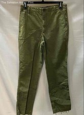 Banana Republic Womens Green High-Rise Flat Front Pockets Chino Pants Size 10