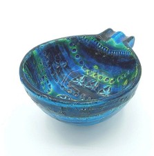 Bitossi Rimini Blue Aldo Londi Italian Ceramic Ashtray Coin Dish