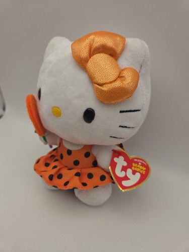 Ty Hello Kitty Halloween Beanie Babies Polka Dot Dress 6” Plush Sanrio 2011 - Picture 5 of 9