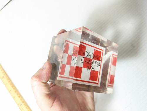 Vintage Acrylic 1976 Olympiad Souvenir IV SQUARE OLYMPIAD TORONTO Cube - Picture 12 of 15