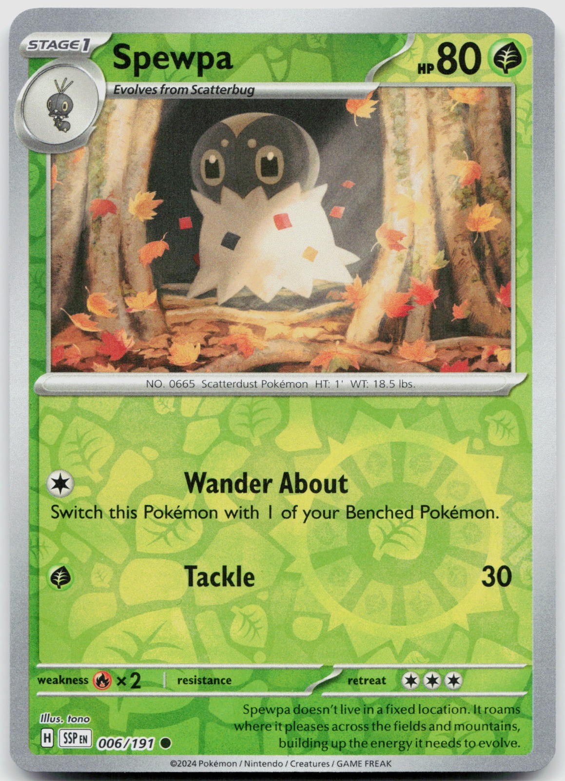 Spewpa Common SV08: Surging Sparks 006/191 NM