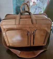 Leather Business Bag - Multi-Pocket Laptop Carry-On  17 x 12 x 8  Excellent 