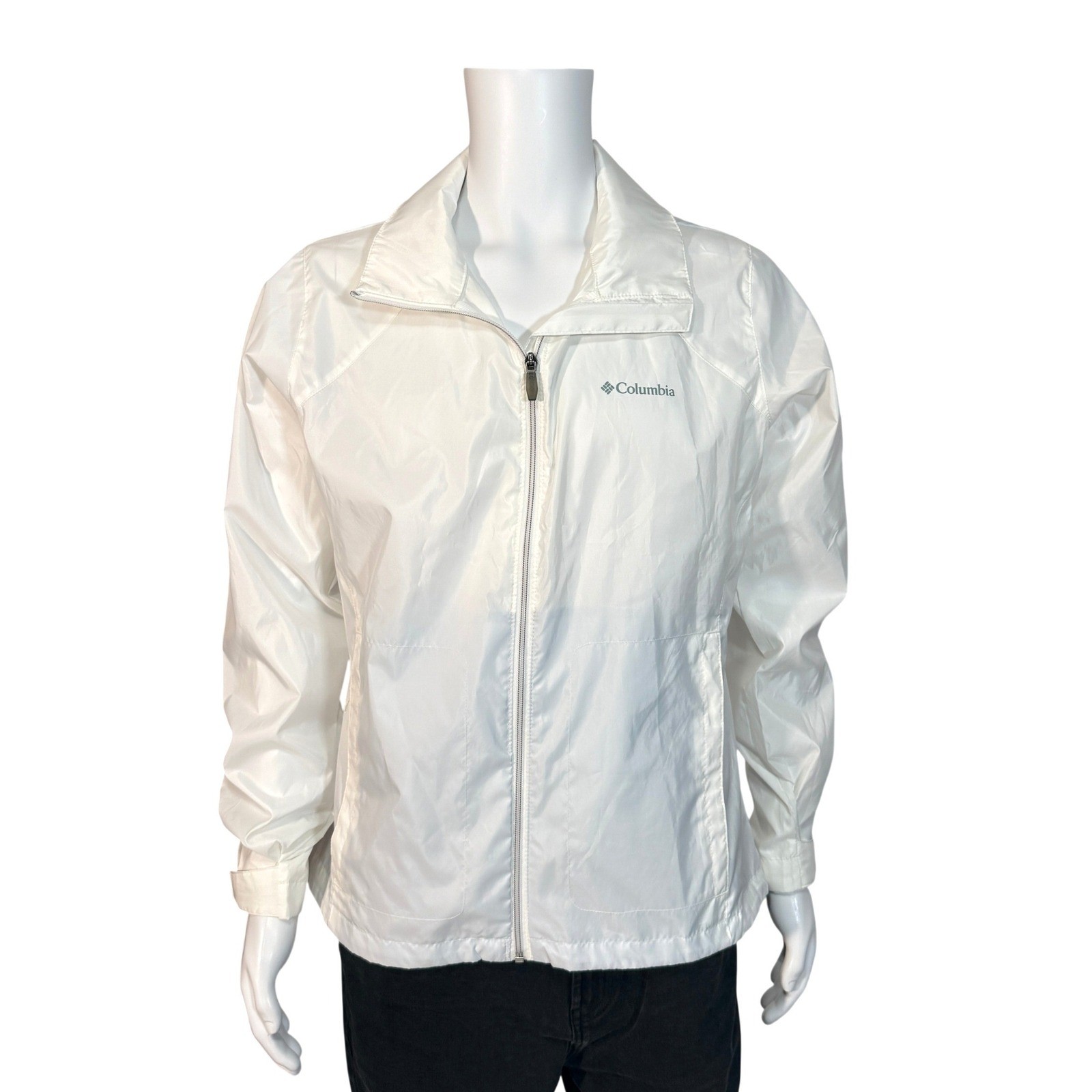 Columbia Sportswear White Lightweight Zip Up Jacket Women's XL