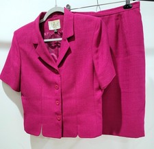 MAGENTA PINK Le Suit Skirt Suit Blazer/Pencil Skirt Combo Lined Size 12P