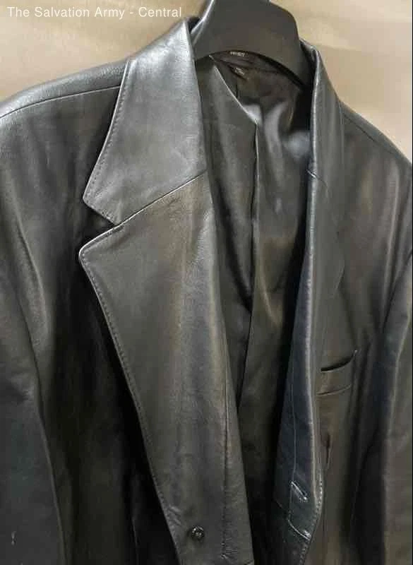 J. Ferrar Mens Black Long Sleeve Collared Pockets Button Front Jacket Size 2XL - Image 3 of 4