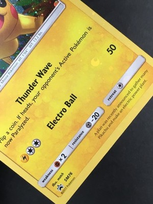 Pokemon TCG Pikachu SM76 HOLO BLEED Sun & Moon Cosmos Holo Black
