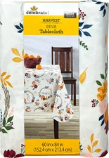 Celebrate Harvest Vinyl Tablecloth ( Wreaths and Florals)