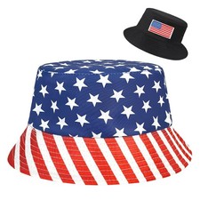 1Pcs American Flag Bucket Hat 4th of July Bucket Cap for Women Men Unisex Sun...
