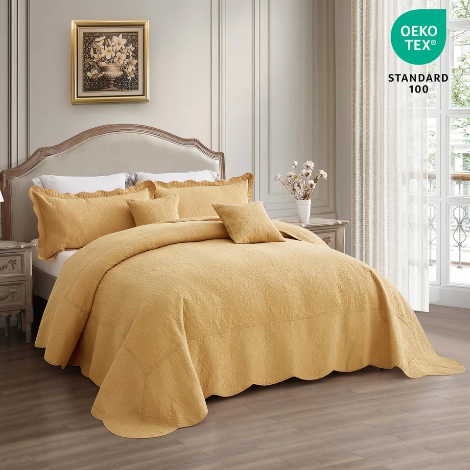 Colcha King de gran tamaño de algodón 138x122 extra ancha, patrón de cachemira reversible... Foto 2 de 4