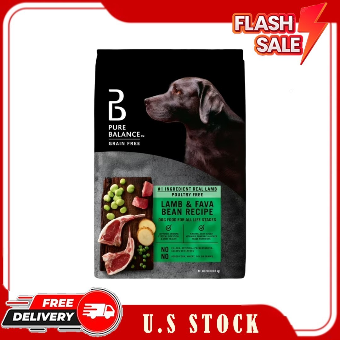 Pure Balance Grain-Free Lamb & Fava Bean Recipe Dry Dog Food, 24 lbs